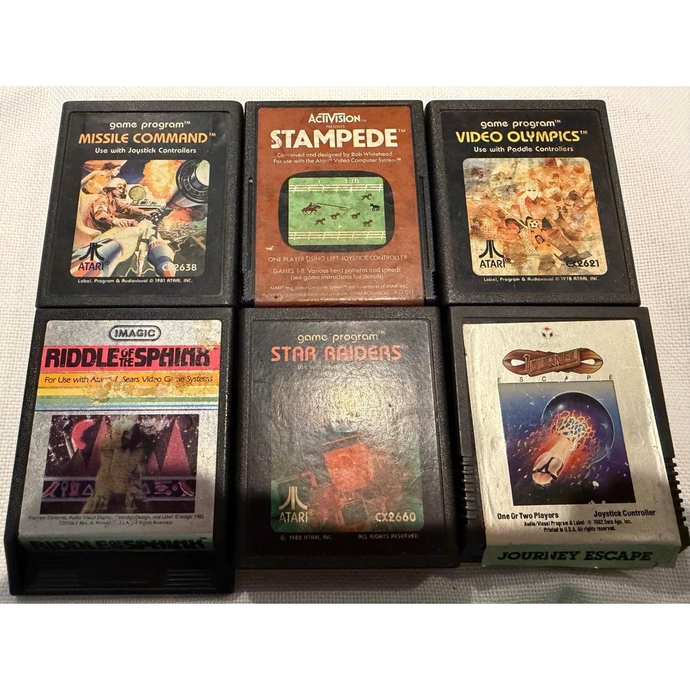 Atari 2600 Game Cartridge Lot Missile Command Stampede Star Raiders Journey 6pc